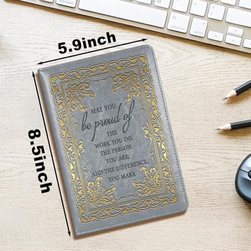 LBWCER Thank You gift May you be proud of the work you do, for Volunteer Staff Coach Nurse Teacher Social Worker Notebook Gift Travel Journal (May gray) - Thumbnail 5