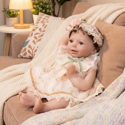 Vvioxiu Lifelike Reborn Baby Dolls, 20 inch Realistic Cute Soft Vinyl Realistic Newborn Baby Doll Poseable Real Life Baby Dolls with Accessories for 3+ Years Old Gifts - Thumbnail 3