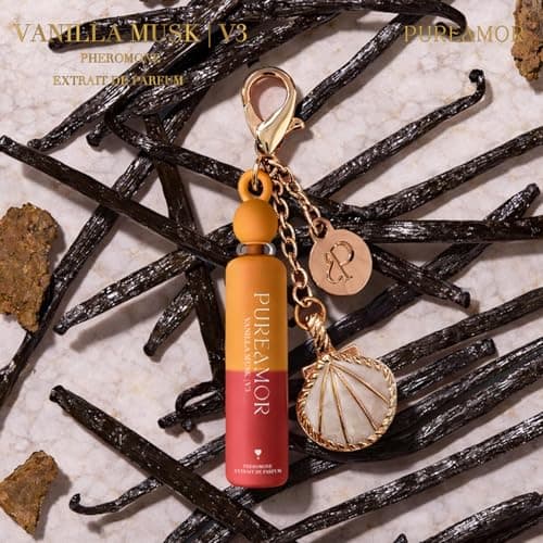 PUREAMOR Pheromone Perfume for Women, Vanilla Musk 2-Pack Keychain Perfume – Warm Cozy Scent with Vanilla, Musk & Sandalwood, Long Lasting Eau de Parfum, 0.07 oz / 2 ml Each - Thumbnail 4