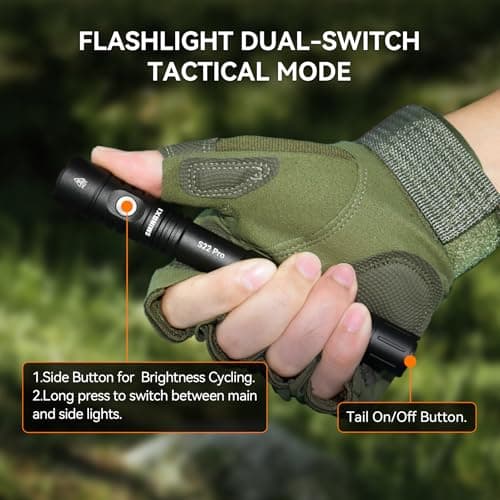 S22Pro EDC Tactical Dual Mode Rechargeable Flashlight, 1200 High Lumen Pen Light with 365nm UV Light, 2AA Dual Power Pocket LED Flashlight with Magnet for Car Repair Camping, Emergency, Outdoor - Thumbnail 3