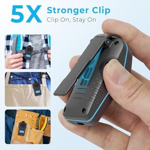 QUEENLINK Wearable Bluetooth Speaker, 10H Working Time Clip On Portable Mini Personal Speaker, IPX7 Waterproof, Clean Sound, BT 5.3, ENC Built-in Mic, Hands-Free Music/Calls for Outdoor Work - Thumbnail 6