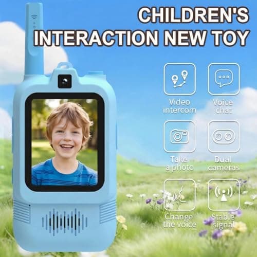 Upgraded Video Walkie Talkies for Kids, Dual Camera Long Range for Selfie & Discovery, Rechargeable 2-Way Radios for Camping Hiking & Backyard, Indoor Outdoor Toys Gifts for Age 3-12 Boys Girls - Thumbnail 4
