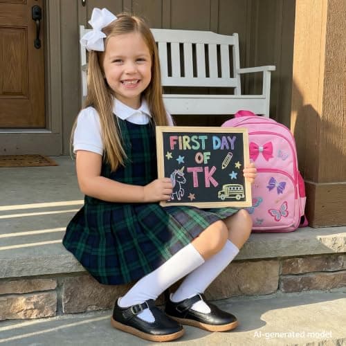 STQ Wide Toe Box Toddler Mary Jane Dress Shoes Zero Drop Girls Ballet Flats for Party School Uniform Shoe with Hook and Loops Black Infant 3 - Thumbnail 2