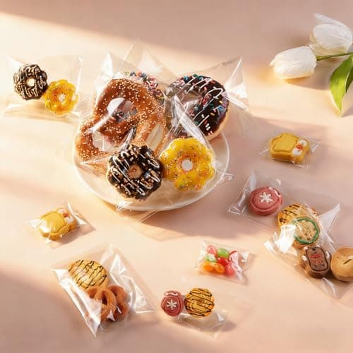 200 Pcs Self Adhesive Cookie Bags, 3 x 4 Inches Self Sealing Cellophane Bags, Clear Resealable Cellophane Bag for Packaging, Cookies, Gifts, Candy, Food - Thumbnail 5