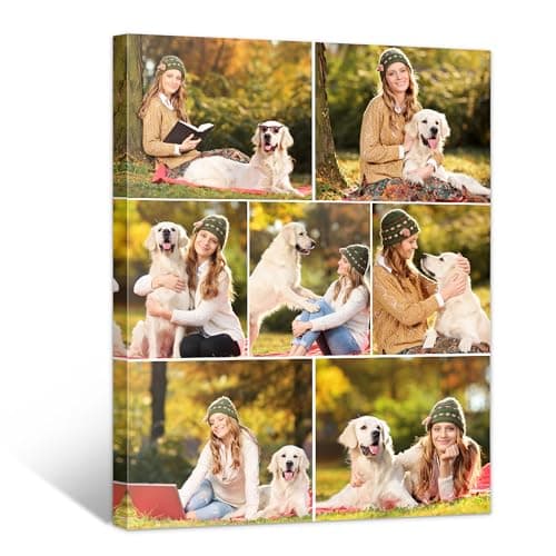 GagetElec Personalized Canvas Pictures Collage Personalized Canvas Pictures Wall Art for Valentines Day Gift for Couples and Home Decor (7 Photos) - Image 1