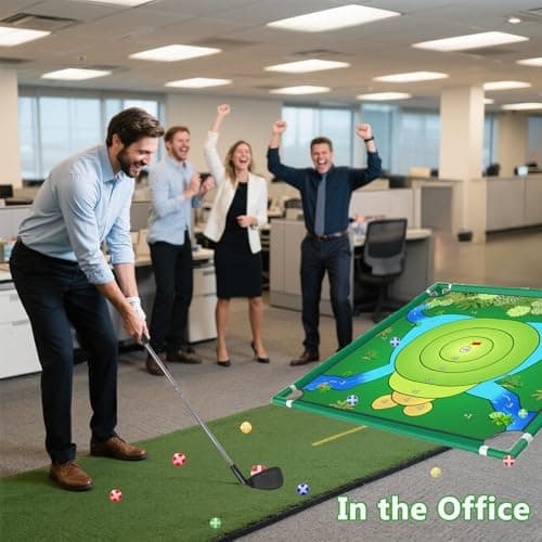 VQRZG Golf Chipping Outdoor Game, Portable Yard Practice Set, Indoor & Lawn Play for Adults and Family, Backyard, Beach, Office Party, Golf Gifts for Men (Chipping Game+2 Golf Clubs) - Thumbnail 6