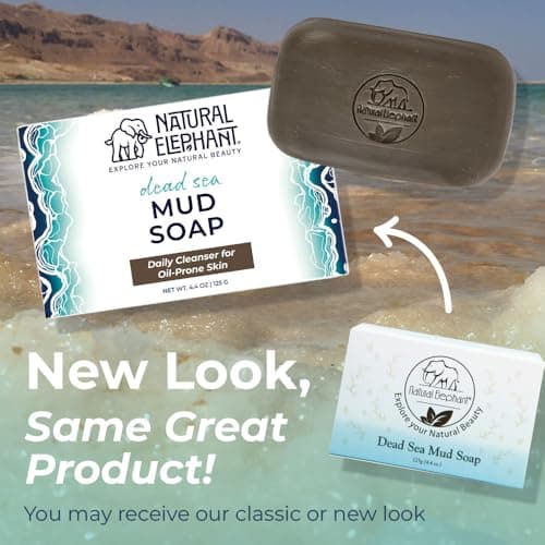 Natural Elephant Dead Sea Mud Soap Bar | Mineral-Rich Face & Body Cleanser with Natural Dead Sea Minerals | 4.4 oz (125 g) Pack of 3 - Thumbnail 4