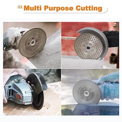 Electroplated Diamond Cutting Grinding Disc,BRSCHNITT 5 Inch 125mm for Granite Marble Single Side Coated Diamond Grinding Wheel with 5/8-11 Flange Angle Grinder Saw Blade - Thumbnail 4