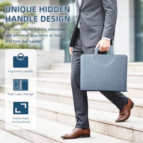 BRAVE ELK Zippered Padfolio Portfolio Binder, 40 Sleeves & Tablet Holder Case - Thumbnail 5