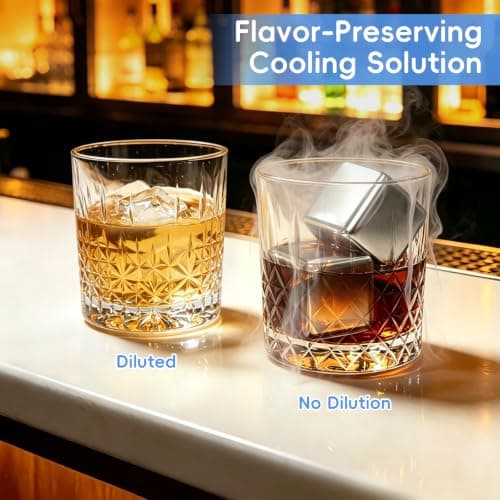 Farafox Whiskey Stones Set 40mm/5mm Ice Cubes and 55mm Ice Balls - Thumbnail 3