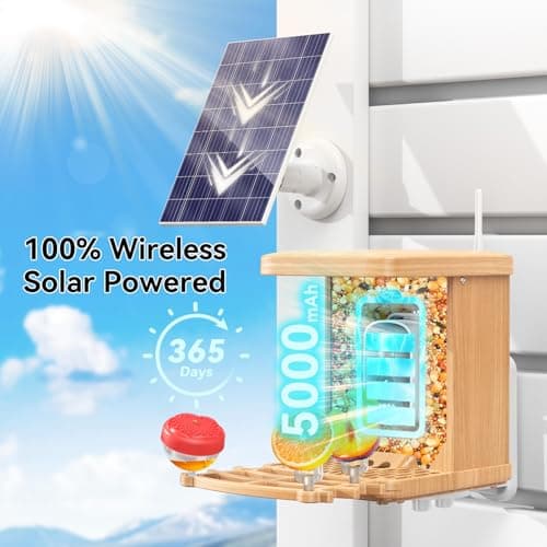 AiQInu Bird Feeder with Camera Solar Powered 4K QHD Live Video Camera AI Recognition Bird House with Camera Auto Record Birds Watching Camera Outdoor Live Stream Birds Lover Gift - Thumbnail 4