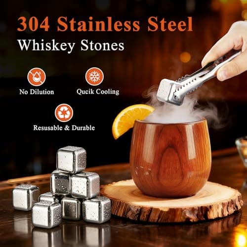 Charred Wooden Bourbon Drinking Glass - Premium Bourbon Gifts for Men - Handcrafted Wooden Whiskey Glasses & Whisky Tumbler for Whiskey Lovers Dad Boyfriend Husband Friend - Thumbnail 5