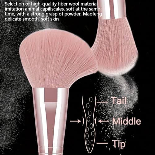 HGHDBT 72Pcs Pink Makeup Brushes Set Professional with Case Premium Synthetic for Foundation Concealer Blush Eyeshadow Powder Contour Makeup Brush Kit Face Eye Make up Brushes & Tools - Thumbnail 3