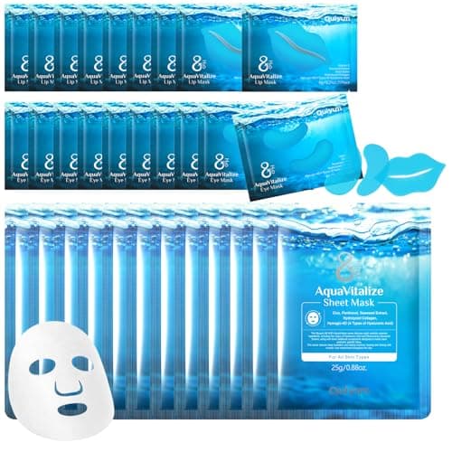 QUIYUM Seaweed Skincare Mask Set - Eye + Lip + Face Repair Combo (32 PCS), for Women & Teens, Natural Ingredients with VE & Hyaluronic Acid, Spa-Like at Home, Moisturize, Soothe, Self-Care Gift - Image 1