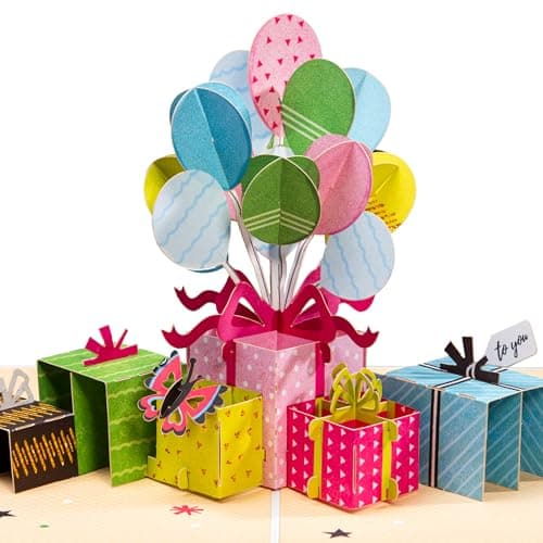 Paper Love 3D Birthday Pop Up Card, Birthday Party, For Adults and Kids - 5" x 7" Cover - Includes Envelope and Note Tag - Image 1
