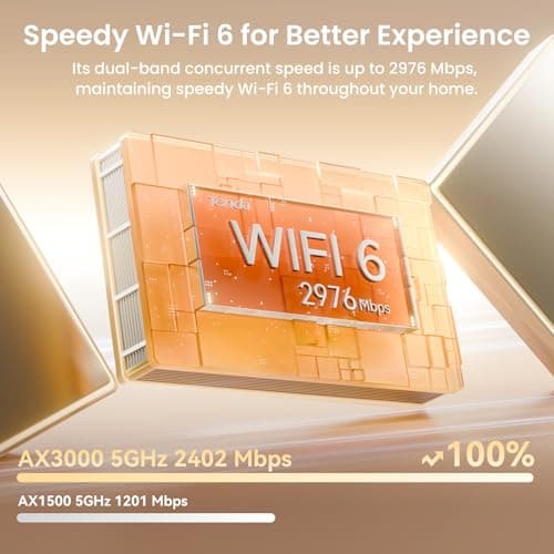 Tenda AX3000 WiFi 6 Mesh System Nova MX12– Whole Home Mesh WiFi Coverage up to 7,000 sq. ft., Dual-Band WiFi Mesh Network for 160+ Devices, Fast & Stable, Replaces Wireless Router (3-Pack) - Thumbnail 3