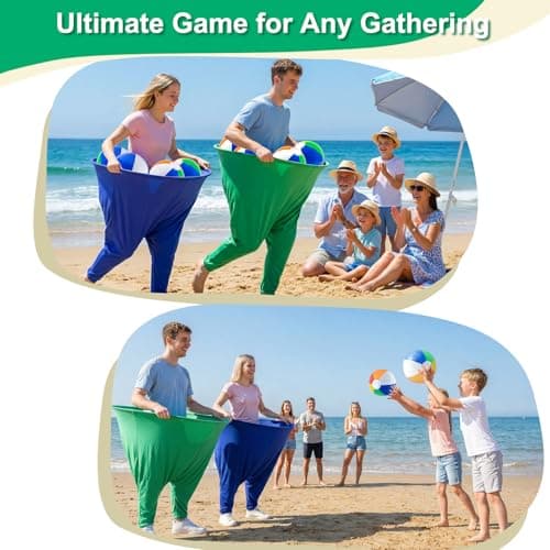 Instant Laughs Granny Pants Yard Game, Oversized Outdoor Party Tossing Easter Games for Adults, Teens & Family - Backyard, BBQ, Birthday, Beach & Team Building Fun Gift Toy with 10 Bouncy Balls & Pump - Thumbnail 4