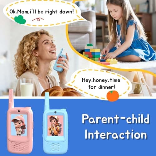 Video Walkie Talkies for Kids, 2 Pack HD Screen Walkie-Talkies for Ages 3–12 with 4 Voice Effects, Long Range, Indoor & Outdoor Toys for Camping, Hiking, Family Games, Great Birthday - Thumbnail 5