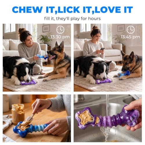 Kseroo 2-Pack Indestructible Dog Toys for Aggressive Chewers: Beef-Flavored Tough Dog Chew Toys, Nylon Large Dog Chew Toys to Keep Them Busy, Dog Chew Bones for 25-70lbs Medium & Large Dogs - Thumbnail 6