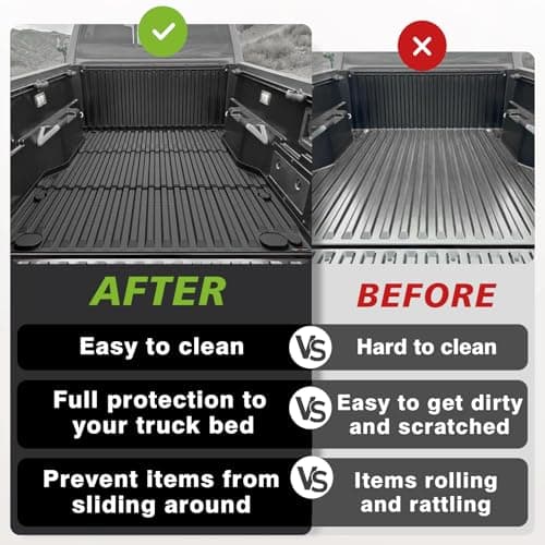 TripleAliners Truck Mat Compatible with 2024-2026 Toyota Tacoma 5FT Accessories, Truck Bed Mat Heavy Duty Custom Fit All Weather Protection TPE Pickup Liner - Thumbnail 6