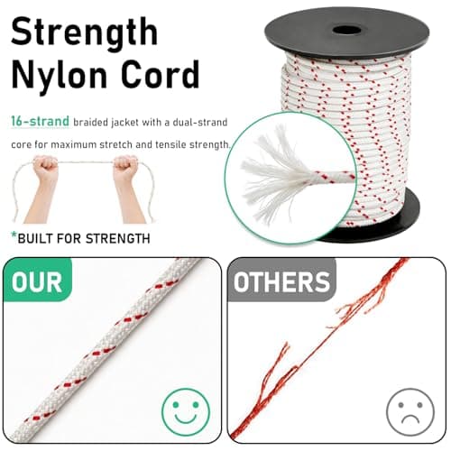 Alrhipvm Pull Cord Rope 100ft x 1/8"(3mm), Recoil Starter Rope Pull String for Small Engine, Pull Rope for Lawn Mower Generator Chainsaw Trimmer Edger Brush Cutter - Thumbnail 5