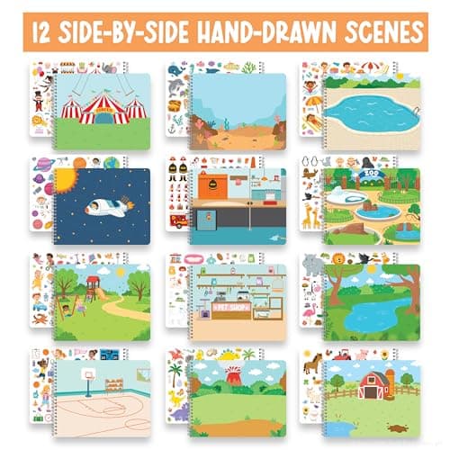 Sticker Books for Boys Ages 4-8 - My First Sticker Book for Kids, Preschool Learning Activities, Screen Free Activity Books for Kids Ages 3-5, Quiet Books Travel Car Ride Activities Kid, Gift Ideas - Thumbnail 4