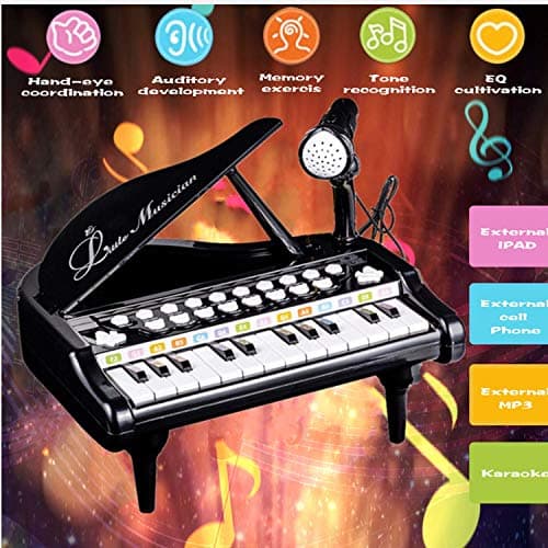 Love&Mini Toddler Piano - 24 Keys Black Baby Piano Toys with Microphone, Birthday Gifts for 3+ Year Old Girls and Boys - Thumbnail 5
