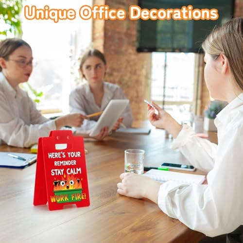 AGIFTMIND Funny Dumpster Signs for Desk Decor Accessories, Office Desk Sign Christmas Gifts for Coworkers Employee Boss White Elephant Gifts Exchange (Red, 1P) - Thumbnail 4