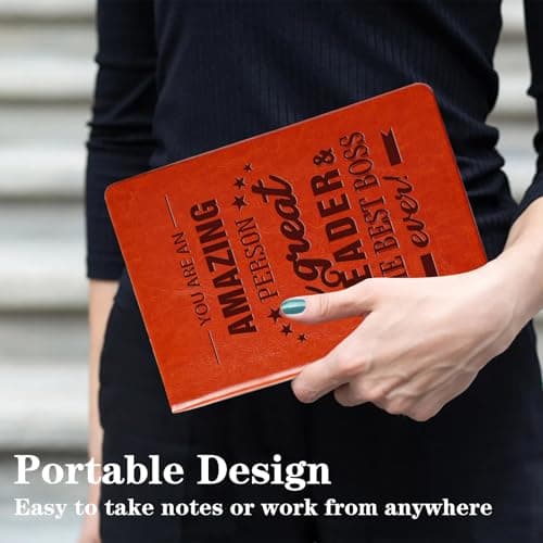 QDWXDEL Gift for Boss,A5 Hardcover Leather Journal for Women,Journal Notebook for Work,Thank You Gifts,Leadership Gifts (great LEADER) - Thumbnail 6