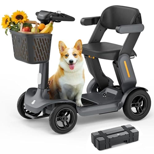 Paiseec S3 Mobility Scooter, Folding Mobility Scooters for Seniors, All Terrain Mobility Scooter, Electric Mobility Scooters for Adults, Folding Mobile Scooter, Auto Speed Control (Gray, S3-40 Miles)