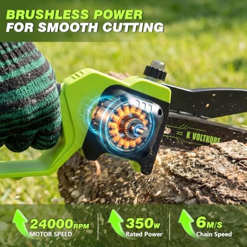 Mini Chainsaw 8 Inch & 6 Inch Bar, Electric Small Chainsaw Battery Powered - Thumbnail 6