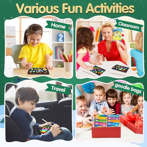 ZMLM 16 Pack Scratch Art Party Favors: Birthday Party Favors for Kids 4-8, Bulk Rainbow Scratch Notebook Paper Pads, Goodie Bags Stuffers Girls Boys Classroom Gifts Crafts Toys Easter Basket Stuffers - Thumbnail 6
