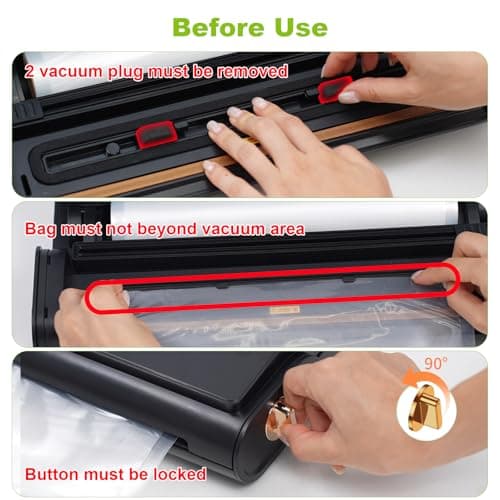 Updated Patented Food Preserver Vacuum Sealer Fully Automatic Heat Sealer Machine, Multi-Functional Food sealer Machine Food Bag Sealer with 20ft Bags 30 Vacuum Bags - Thumbnail 6