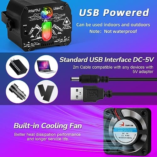 Party Lights, Disco Ball DJ Lights, RGB Strobe with Remote Control and Sound Activated Stage Light for Dance Wedding Club Halloween Christmas Decorations Karaoke Pub KTV Bar Birthday Gift Rave Show - Thumbnail 5