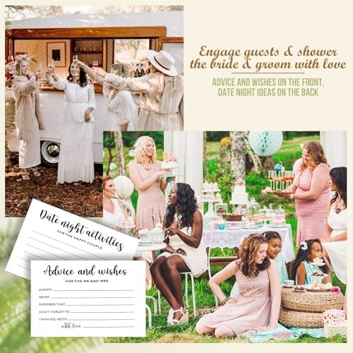 STOFINITY Advice And Wishes For The Mr And Mrs - Wedding Advice Cards For Bridal Shower Decorations, Hilarious Bridal Shower Games, Advice For The Groom And Bride Box, Wedding Games For Reception - Thumbnail 4