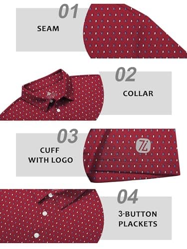ZITY Select Mens Golf Shirts Short Sleeve UPF 50+ Print Performance Polo Moisture Wicking Casual Collared Golf Shirts for Men - Thumbnail 6