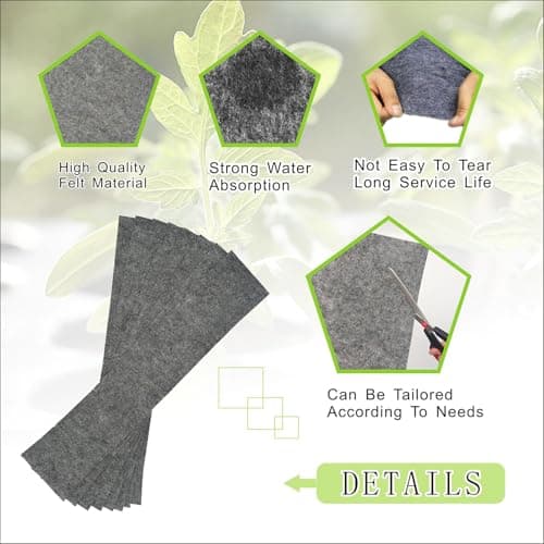 BETAGT 8 Pcs 12-Cell Replacement Capillary Mats for Seed Starting, 17.7 x 3.5 Inch Self Watering Seed Mats for Starting Seeds, Seed Starting Tray Watering Mat for Indoor Greenhouse Gardening - Thumbnail 3