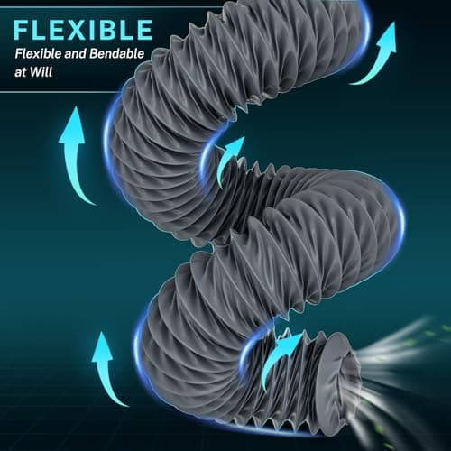 HG Power 3 Inch Duct Hose, 3" X 8FT Flexible Nylon Duct, Diesel Heater Hose Air Ducting with 2 Clamps for HVAC Ventilation (Grey) - Thumbnail 6