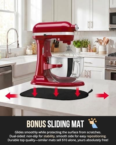 5 Quart Stainless Steel Mixer Bowl Compatible with 4.5-Quart & 5 Quart KITCHENAID TILT-HEAD STAND MIXERS,【Durable Dual-sided Sliding Mat Included】 - Thumbnail 5