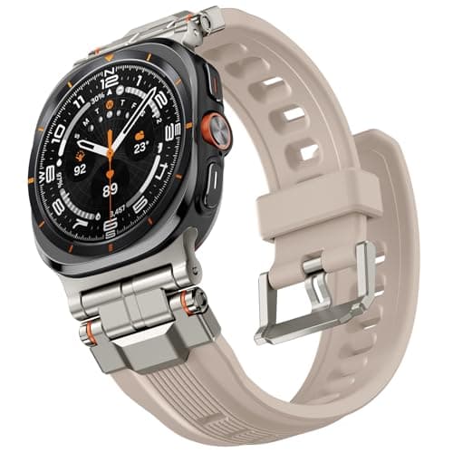 Bandletic Liquid Silicone Bands Compatible with Samsung Galaxy Watch Ultra Band 47mm for Men Women 2025 - Breathable Sport Strap with Stainless Steel Buckle - Starlight Band with Titanium Connector - Image 1