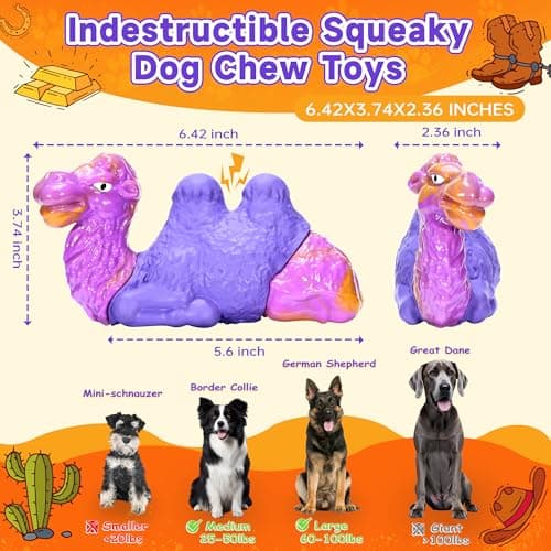Tough Dog Toys for Aggressive Chewers, Durable Indestructible Nylon Dog Chew Toys for Large Medium Small Breeds, Squeaky Chew Toy for Puppy Teething, Interactive Dogs Toy Keep Them Busy (Wood Flavor) - Thumbnail 5