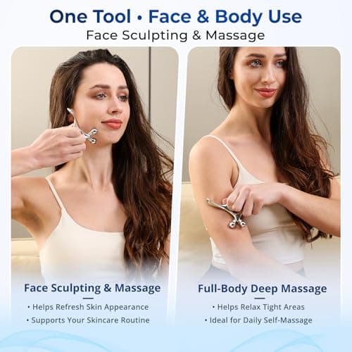 Trigger Point Massage Tool & Gua Sha for Face & Body – All-in-1 Deep Tissue Massage & Muscle Scraper Tool, Thumb Saver Acupressure Tool – Facial Sculpting, TMJ, Chronic Pain & Muscle Tension Relief - Thumbnail 5