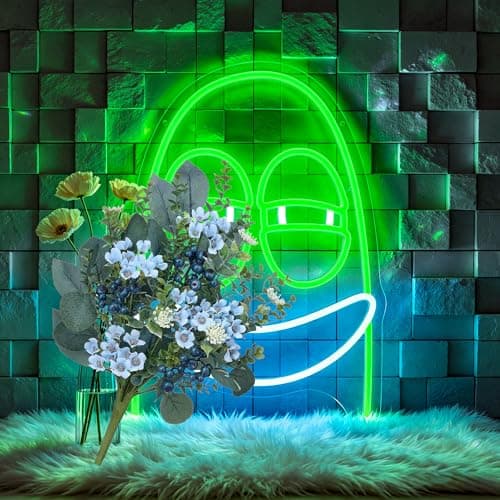 Neon Sign, FPLL Dimmable LED Neon Signs for Wall Decor, Funny Green & Blue Light-Up Bar Signs for Bedroom, Party, Game Room & Home Decor - LED Signs USB Powered - Image 1