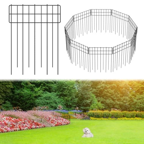 Promitop Decorative Garden Fence 10 Panels, 10.3 ft L x 16.81 in H No Dig Metal Border Fence for Flower Bed, Yard and Patio - Image 1