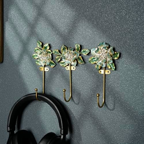 bordorsse Vintage Wall Hooks Decorative Rack Hangers, 3 Pack Metal Wall Mounted Hook for Hanging Coats - Thumbnail 5