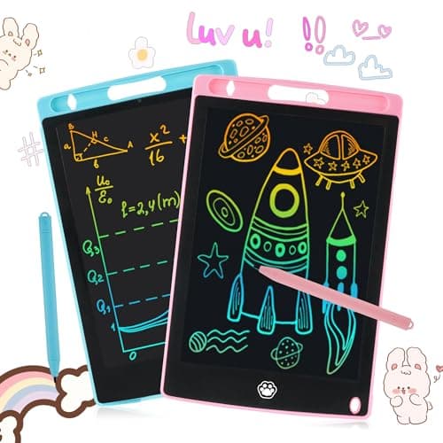 2 Pack LCD Writing Tablet, Electronic Drawing Writing Board, Erasable Drawing Doodle Board, Doodle Pad Toys for Kids Adults Learning & Education, 8.5IN(Blue+Pink) - Image 1