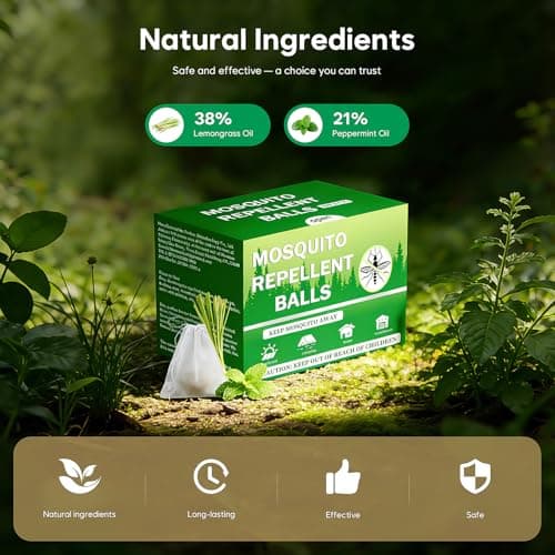 Mosquito Repellent Outdoor Patio 36 Balls - Mosquito Repellant Indoor & Outdoor for Yard Home Patio Travel Camping, Keep Mosquitoes Away from Door Patio - Thumbnail 2
