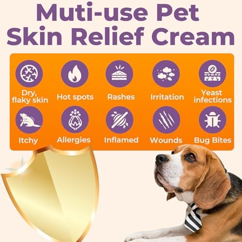 Tetesol Dog Itchy Skin Relief Cream Hot Spot Treatment, Dogs Balm Rapid Healing Dry Itchy Skin with Colloidal Oatmeal Manuka Honey- 100g Lotion with Applicator - Thumbnail 2