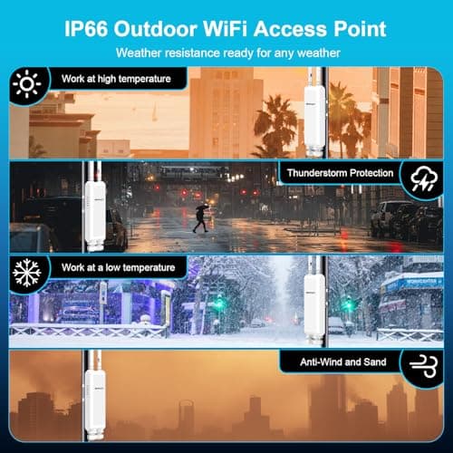 NEWFAST Outdoor WiFi Extender with MU-MIMO, 3 Gigabit Ports, IP66 – 3 Modes (Router/Repeater/Bridge), Long Range Dual Band Booster for Yard Garage Farm RV - Thumbnail 6