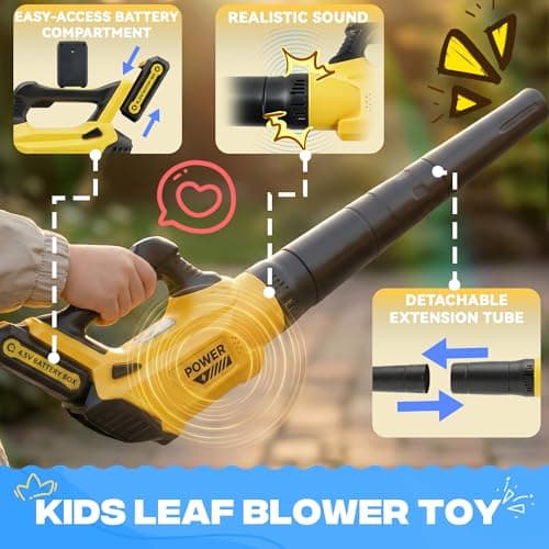 Toy Choi's 2-in-1 Kids Leaf Blower & Weed Trimmer Toy Set with Goggles, Realistic Sounds & Lights, Toddler Gardening Tools Pretend Play Outdoor Toys for Boys Girls Ages 3 4 5 6 7+ - Thumbnail 5